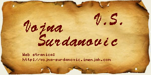 Vojna Surdanović vizit kartica